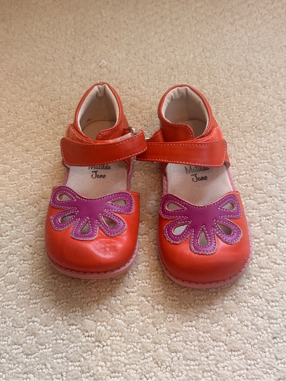 Livie & Luca Red and Purple Mary Jane Shoes. Vibrant colors perfect for Fall!